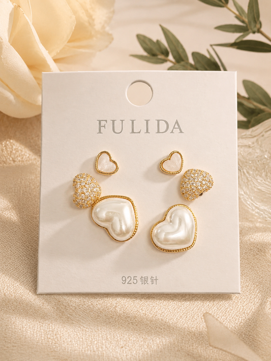 Minimalist Heart Pearl Earrings | Chic Everyday Jewelry