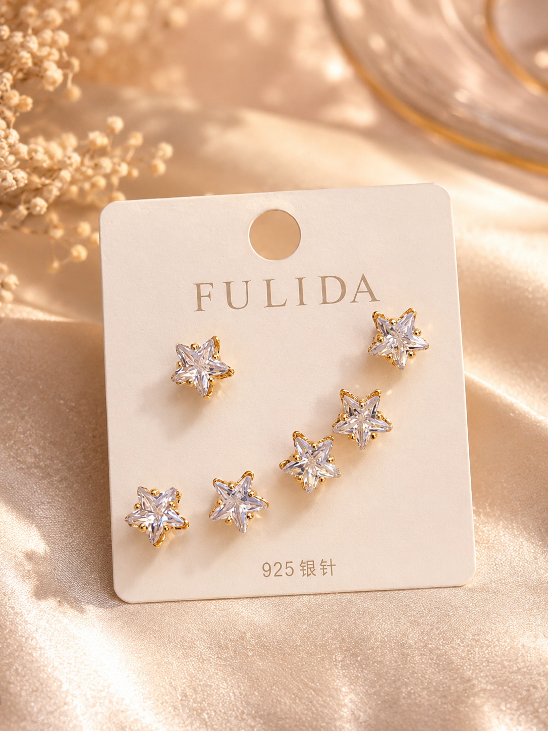 Sparkling Star-Shaped Zircon Stud Earrings for Women
