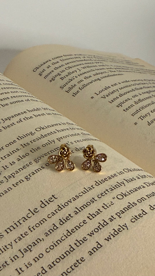 Minimal Flower Gold Earrings E