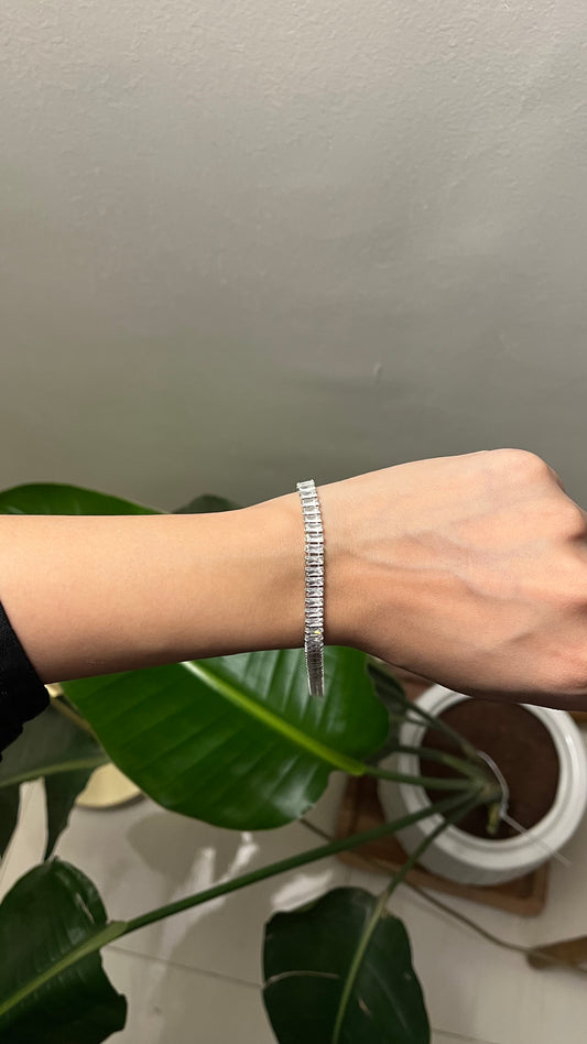 Crystal Silver Tennis Bracelet