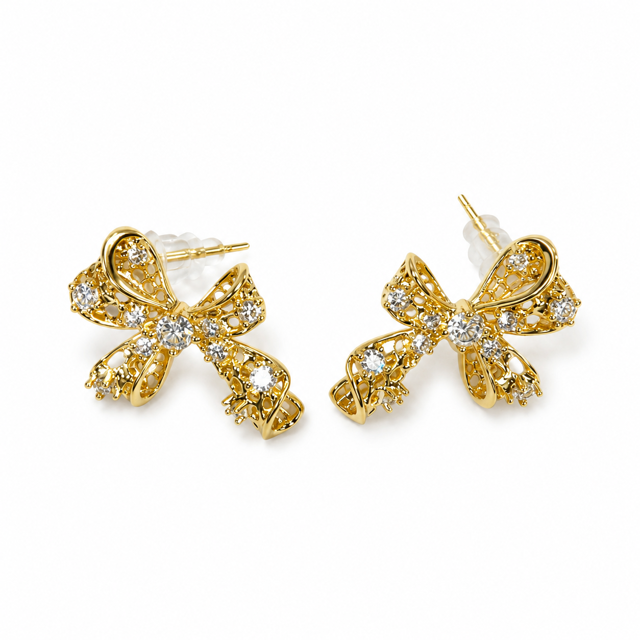 Gold Bow Earrings