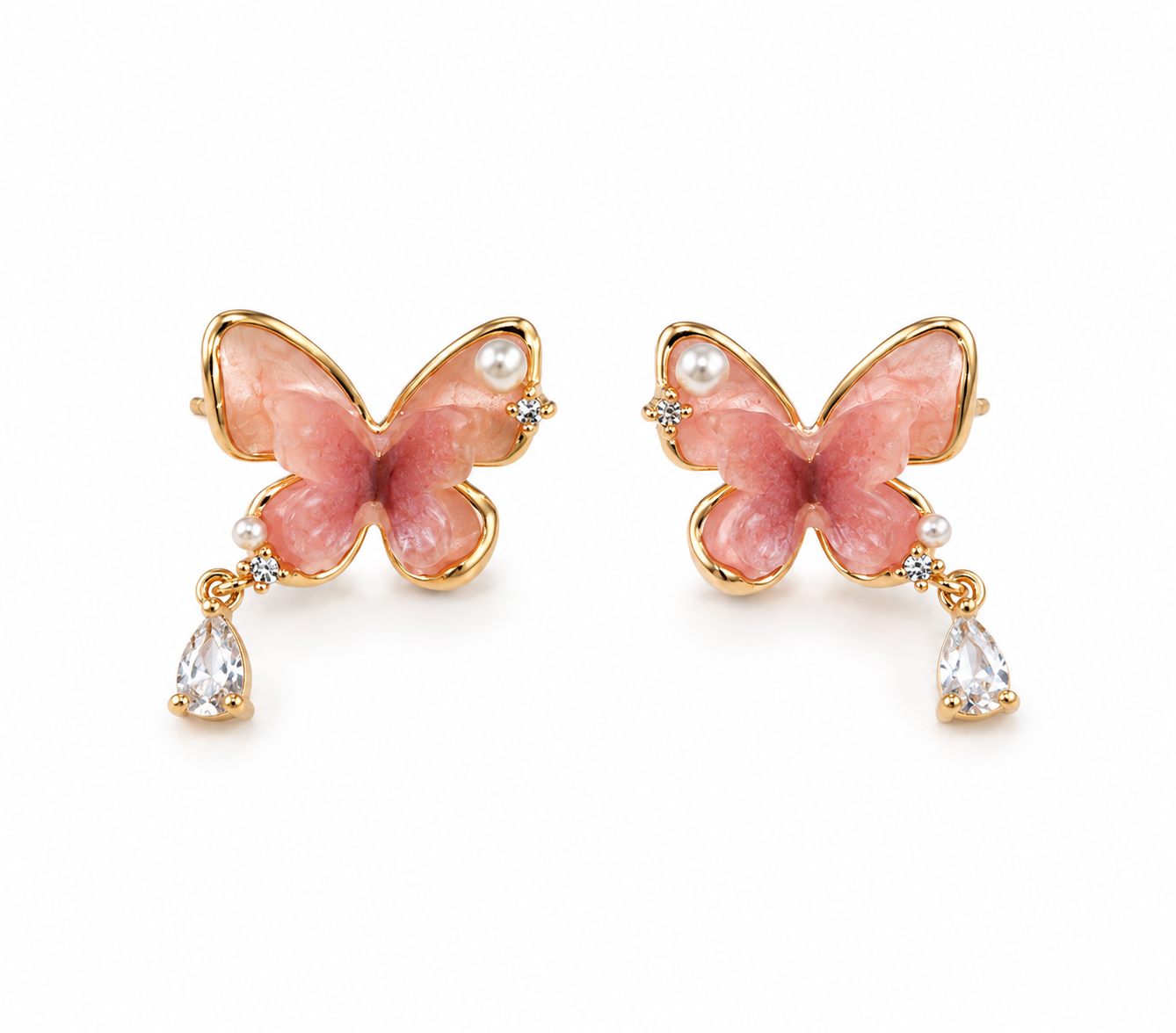 Pink Butterfly Earrings