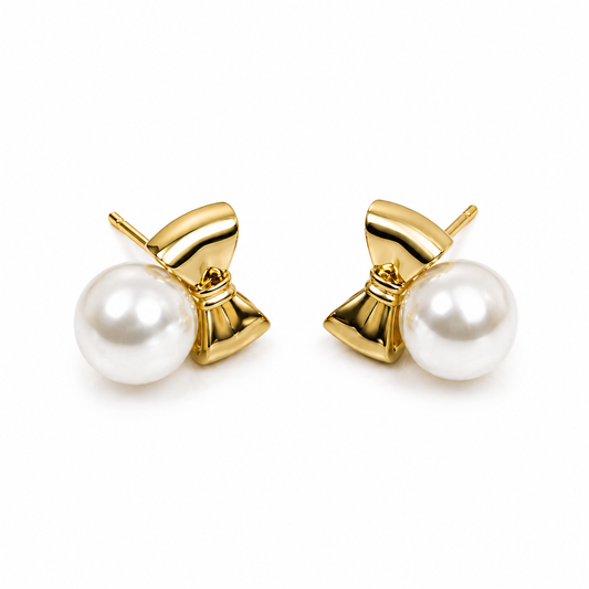 Pearl Bow Earrings