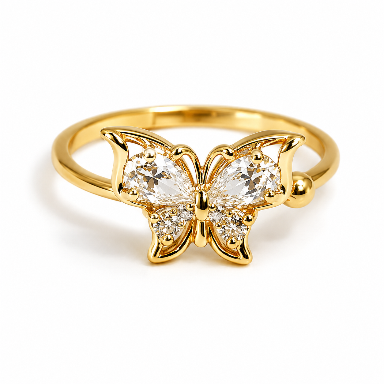 Minimalistic Butterfly Diamond Ring