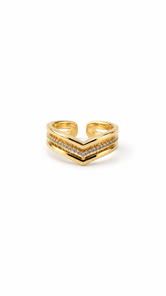 Adjustable Gold-Plated Statement Ring