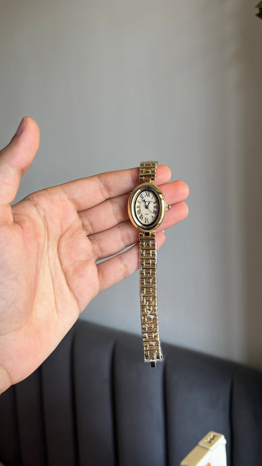 Gold Oval Watch