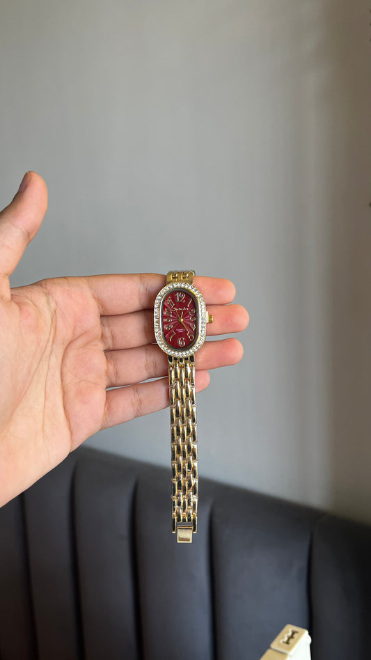 Ruby Gold Watch