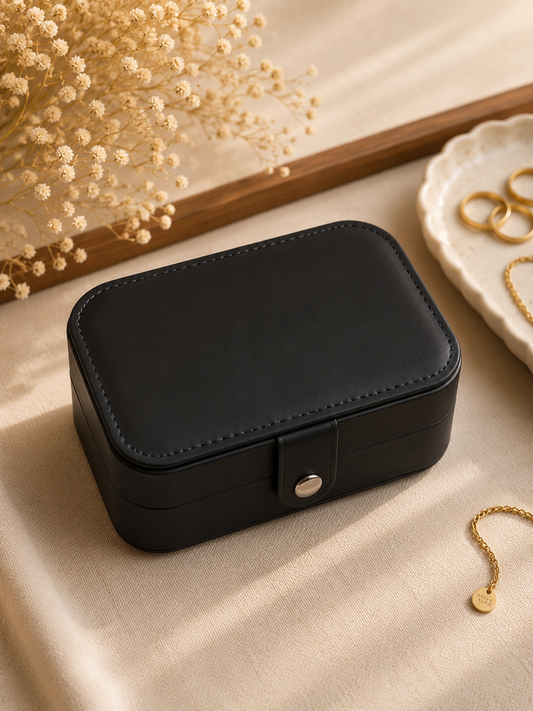 Rose Aura Travel Jewelry Box – Classic Black