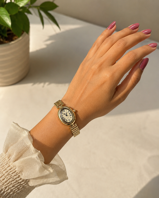 Gold Oval Watch