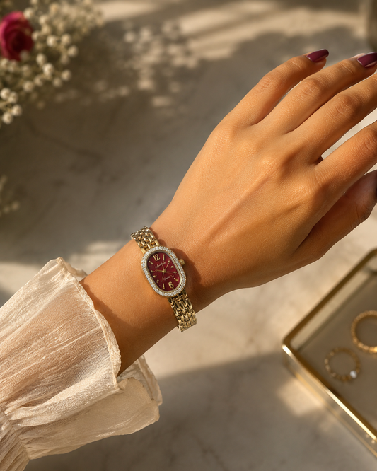 Ruby Gold Watch